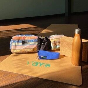 New 6 Piece Yoga Voya Cork Mat and Block Kit - For Charity